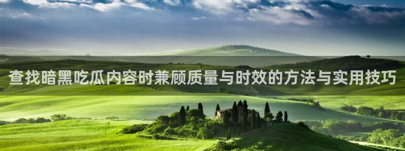 51吃瓜网站:查找暗黑吃瓜内容时兼顾质量与时效的方法与实用技巧